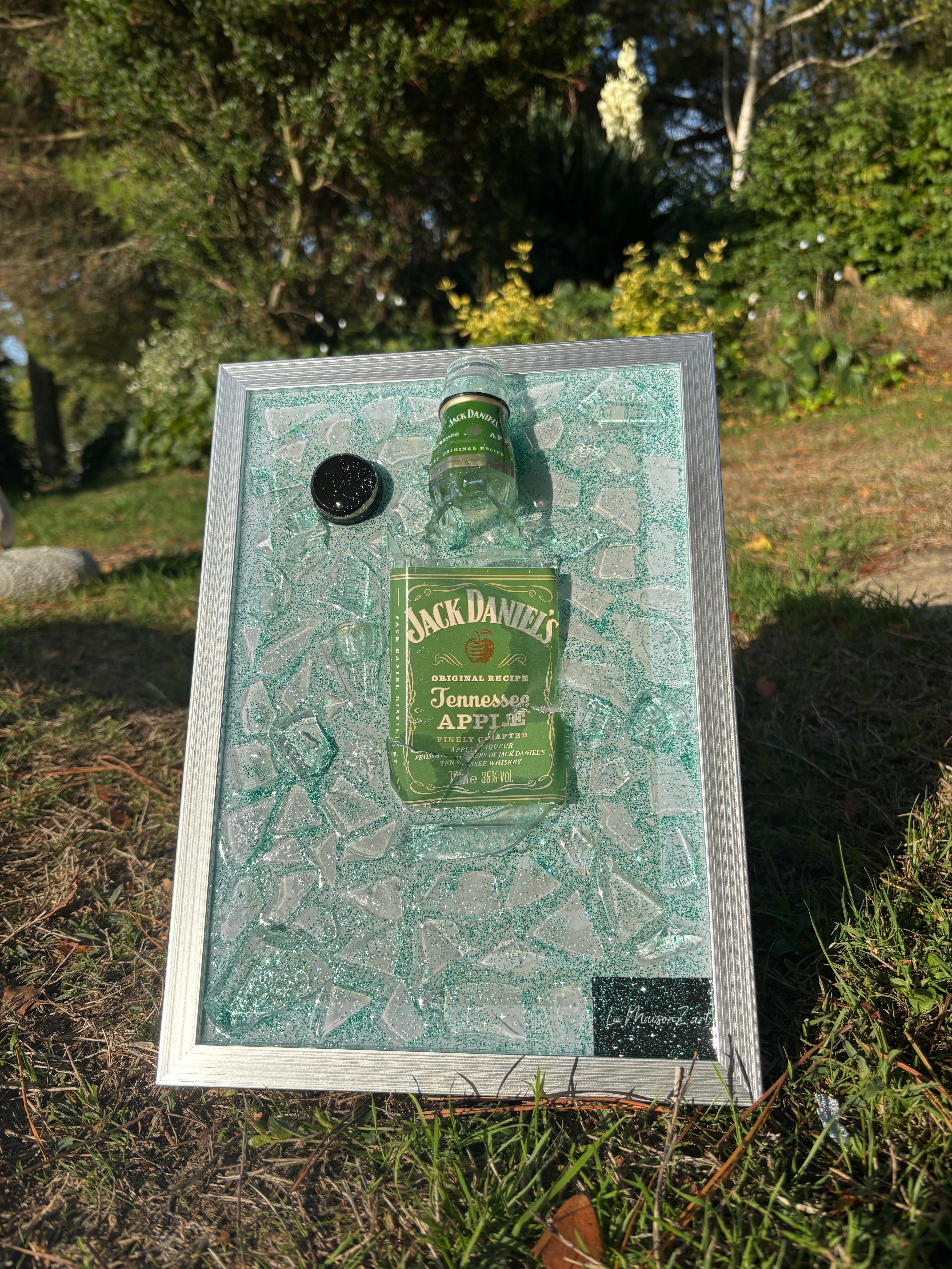 Cadre Jack Daniel's, Apple verre éclaté et scintillant
