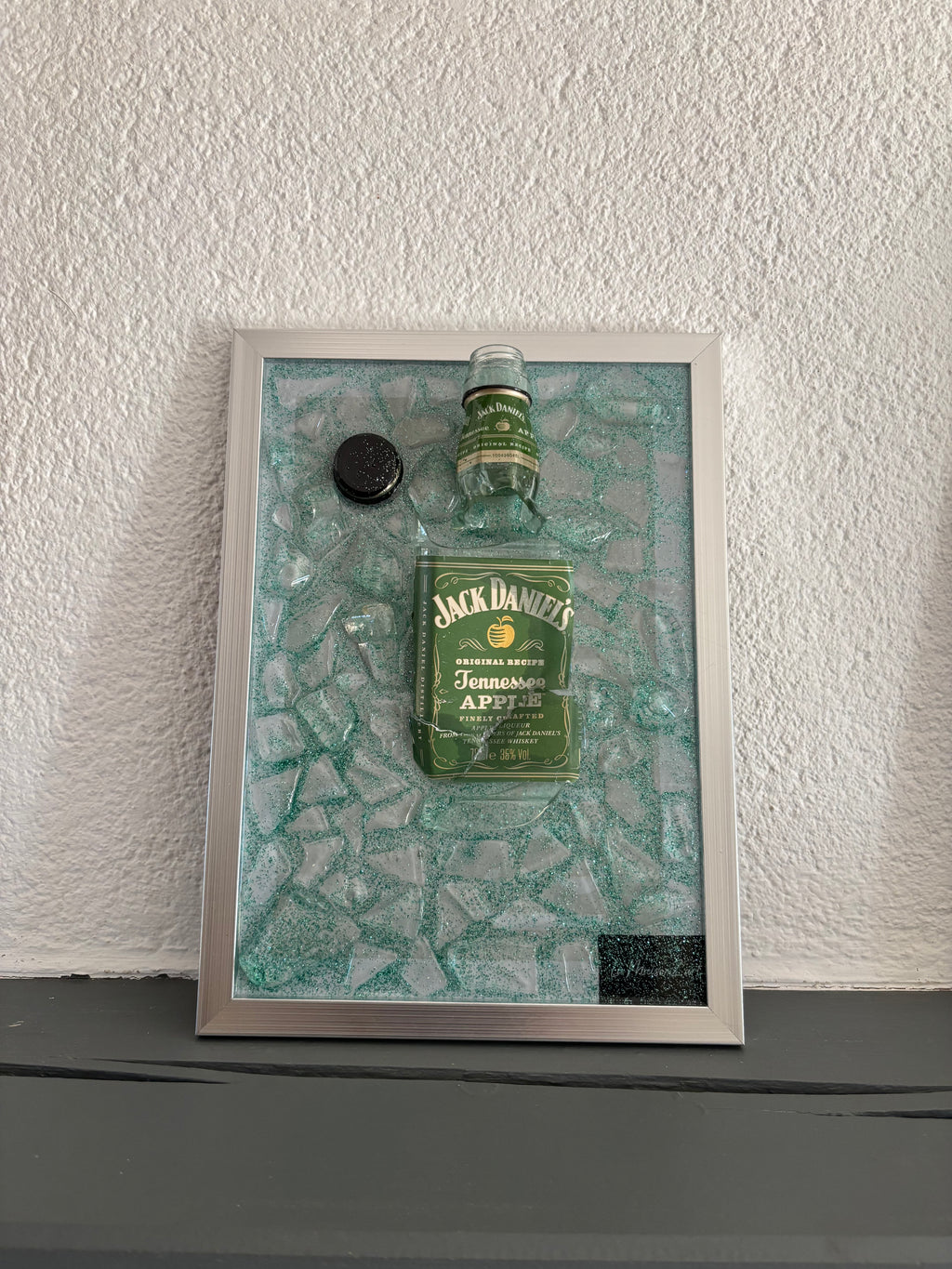 Cadre Jack Daniel's, Apple verre éclaté et scintillant
